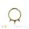 316L SURGICAL STEEL HINGED SEGMENT 3 SPIKE CLICKER HOOP 